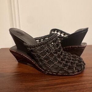 Jacquemus Brown Braided Stacked Wedge Sandals